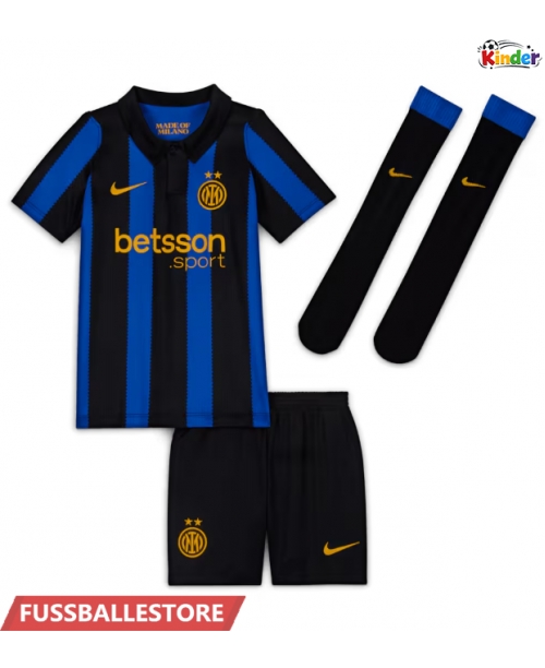 Günstige Inter Milan Nicolo Barella #23 Heimtrikotsatz Kinder 2026-27 Kurzarm (+ Kurze Hosen)